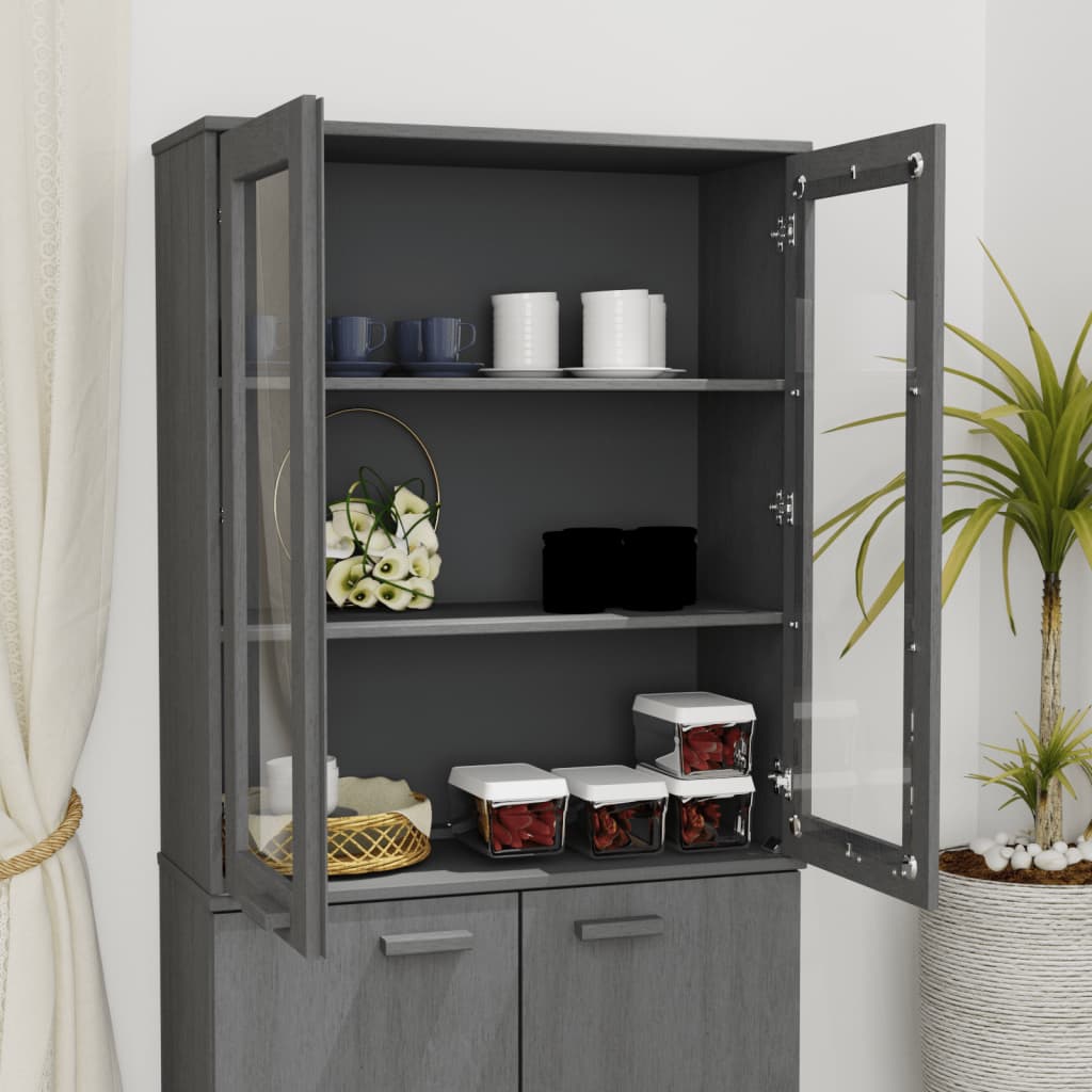 vidaXL Nadstawka HAMAR, ciemnoszara, 85x35x100 cm, lite drewno sosnowe