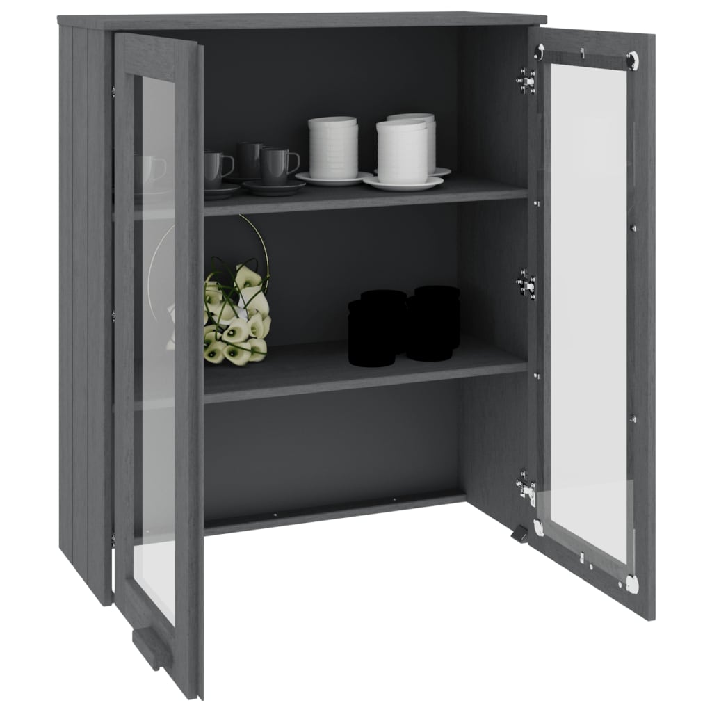 vidaXL Nadstawka HAMAR, ciemnoszara, 85x35x100 cm, lite drewno sosnowe