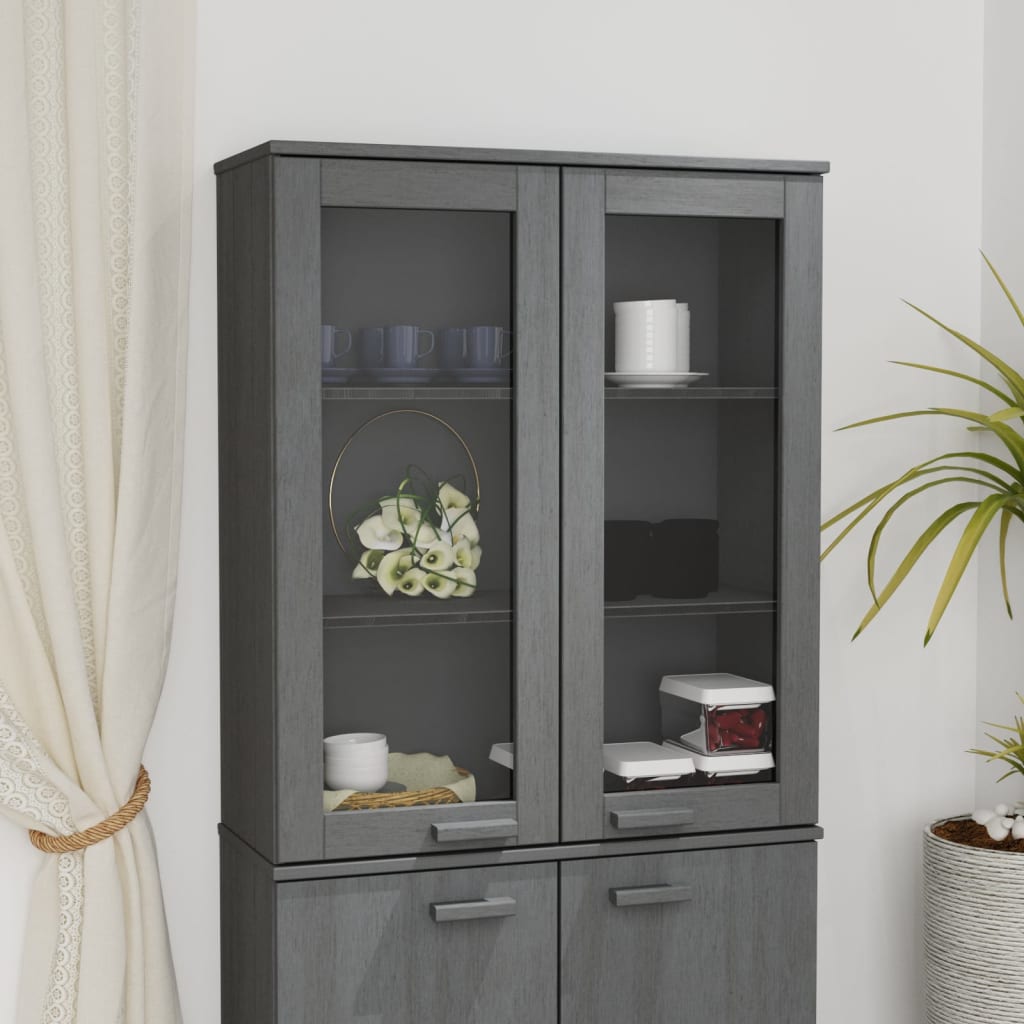 vidaXL Nadstawka HAMAR, ciemnoszara, 85x35x100 cm, lite drewno sosnowe