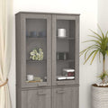 vidaXL Nadstawka HAMAR, jasnoszara, 85x35x100 cm, lite drewno sosnowe