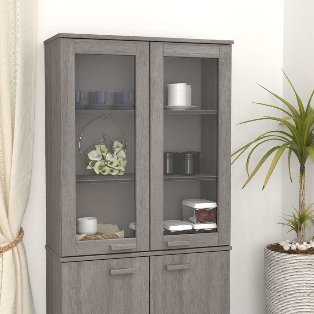 vidaXL Nadstawka HAMAR, jasnoszara, 85x35x100 cm, lite drewno sosnowe