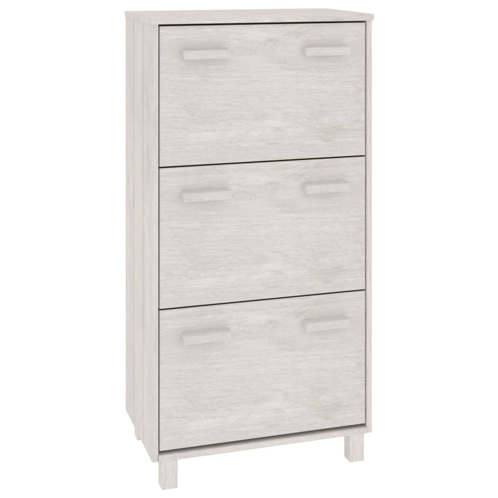 vidaXL Szafka na buty HAMAR, biała, 59,5x35x117 cm, lite sosna