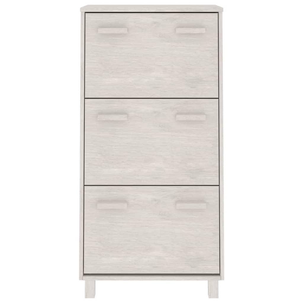 vidaXL Szafka na buty HAMAR, biała, 59,5x35x117 cm, lite sosna