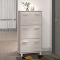 vidaXL Szafka na buty HAMAR, biała, 59,5x35x117 cm, lite sosna