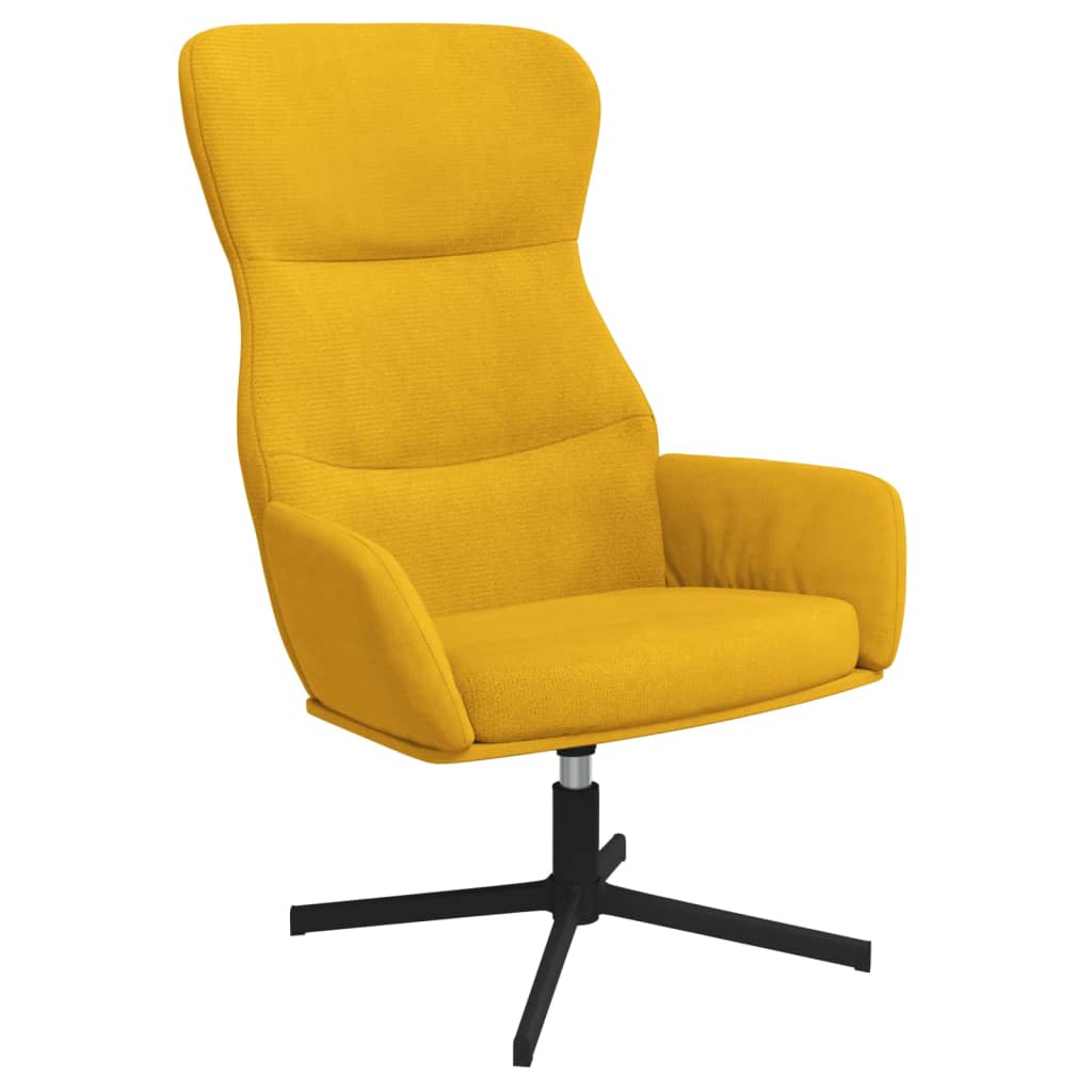 vidaXL Fotel, musztardowy, obity aksamitem