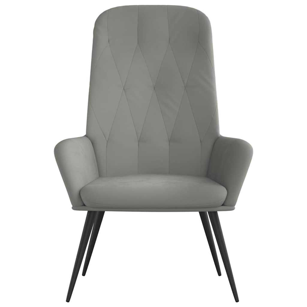 vidaXL Fotel, jasnoszary, obity aksamitem