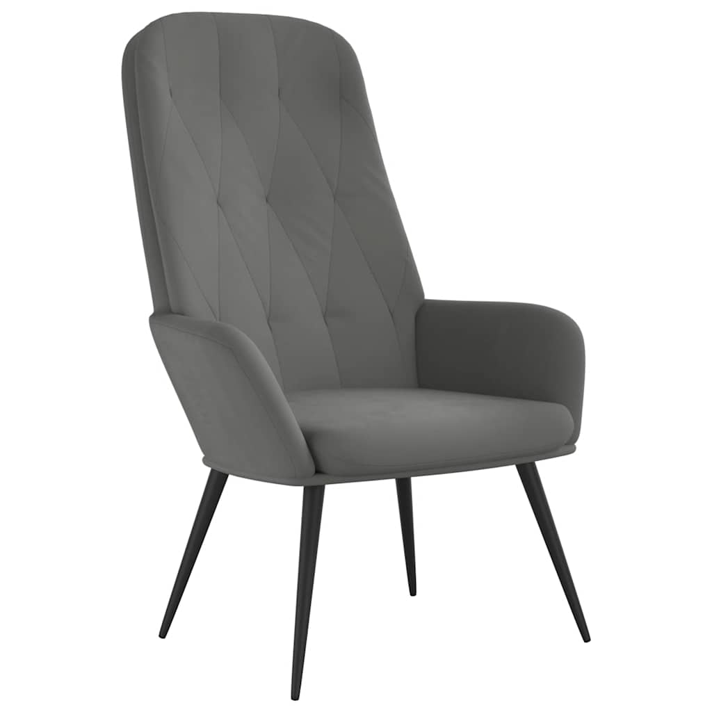 vidaXL Fotel, ciemnoszary, obity aksamitem