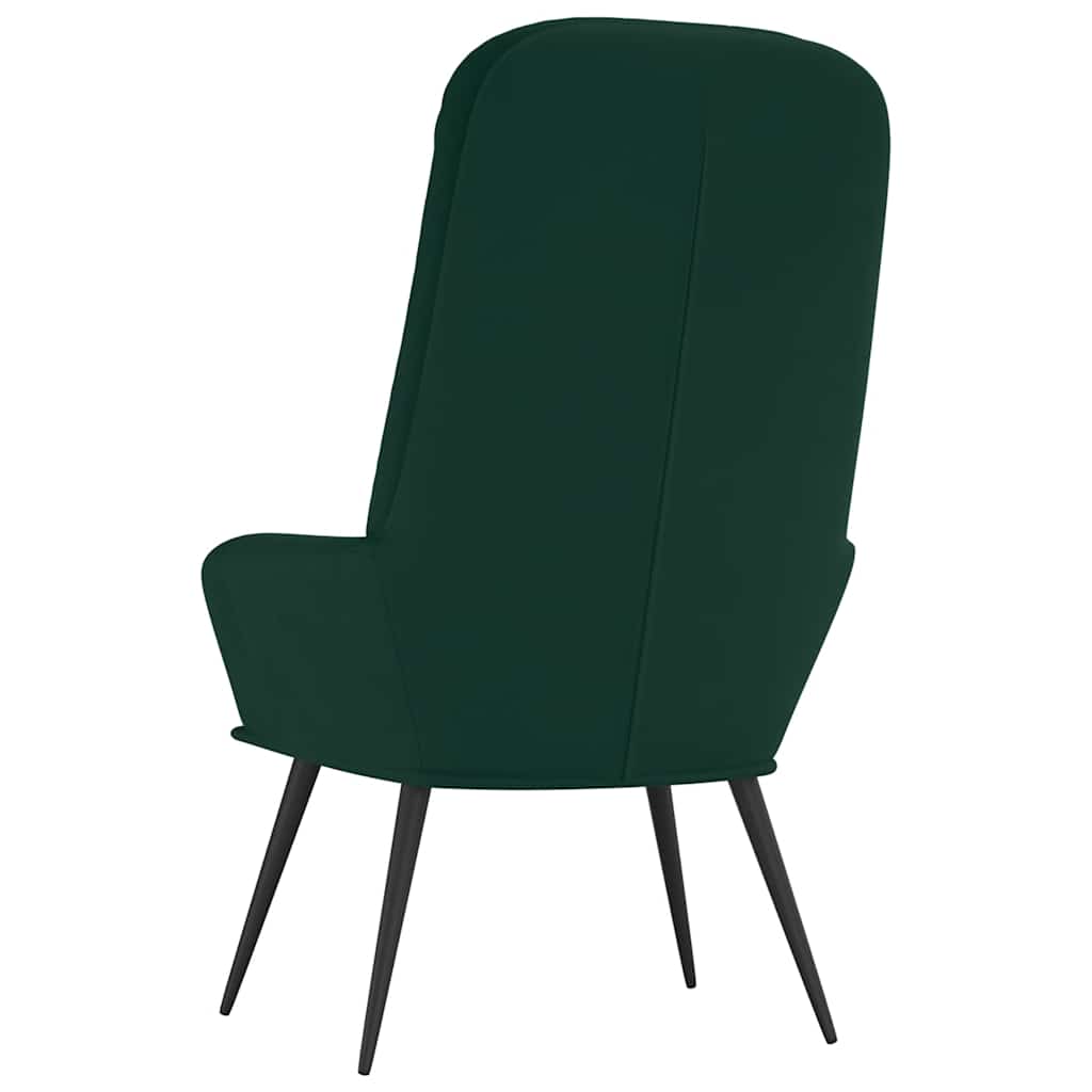 vidaXL Fotel, ciemnozielony, obity aksamitem