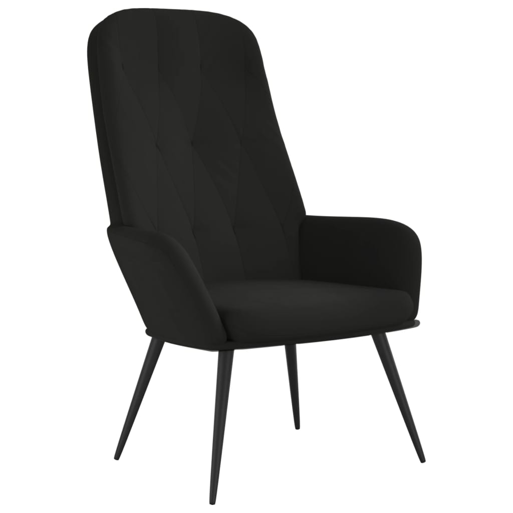 vidaXL Fotel, czarny, obity aksamitem