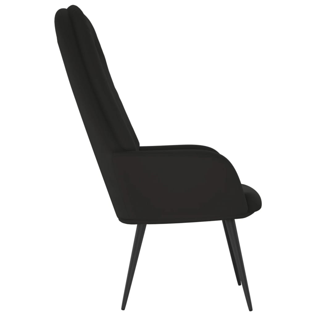 vidaXL Fotel, czarny, obity aksamitem
