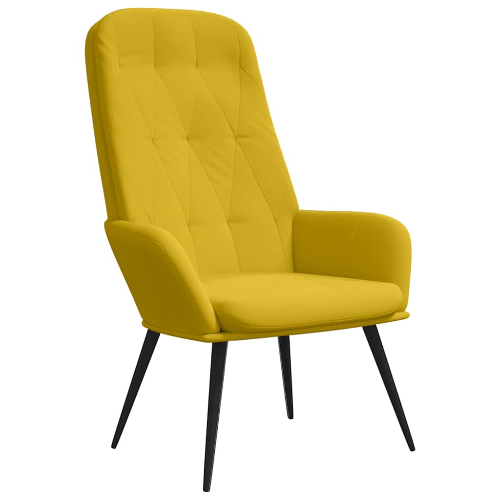 vidaXL Fotel, musztardowy, obity aksamitem