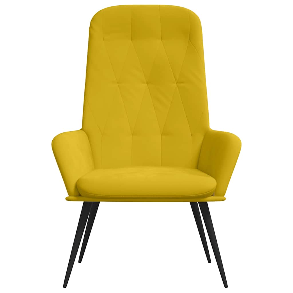 vidaXL Fotel, musztardowy, obity aksamitem