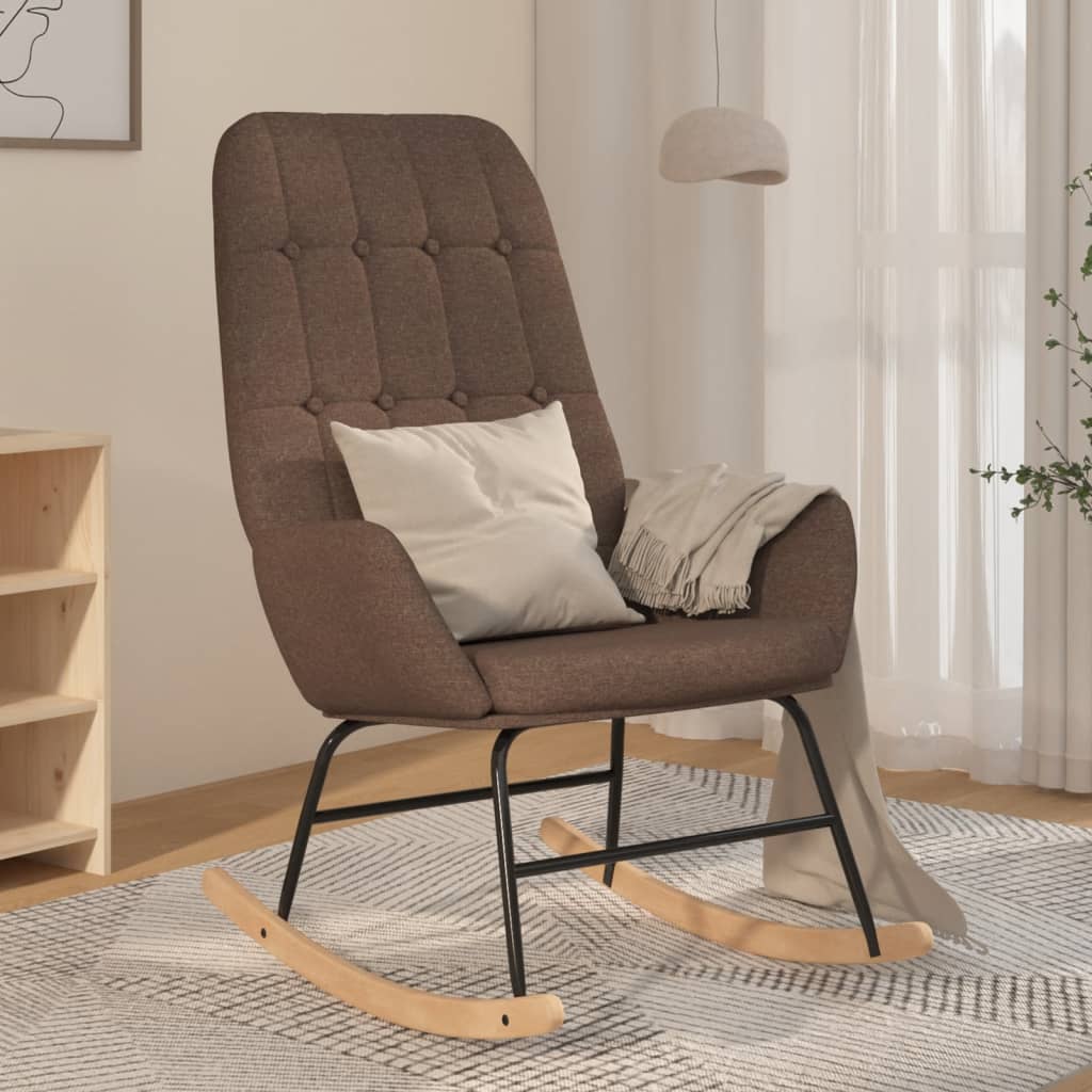 vidaXL Fotel bujany, kolor taupe, tapicerowany tkaniną