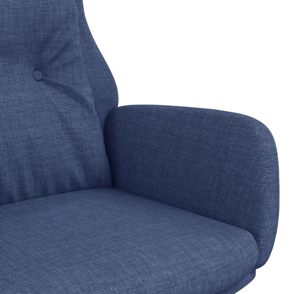 vidaXL Fotel wypoczynkowy, niebieski, obity tkaniną