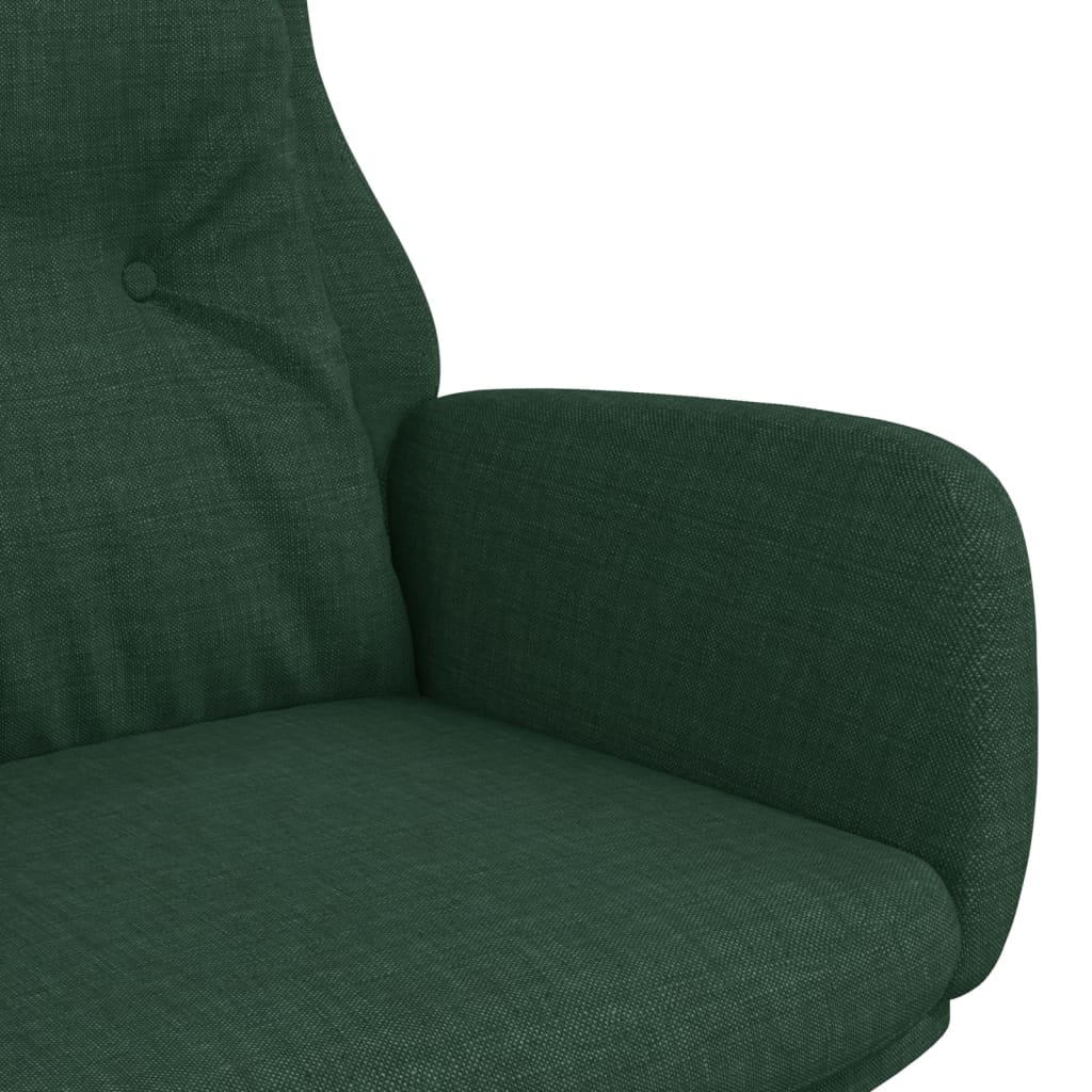vidaXL Fotel wypoczynkowy, ciemnozielony, obity tkaniną