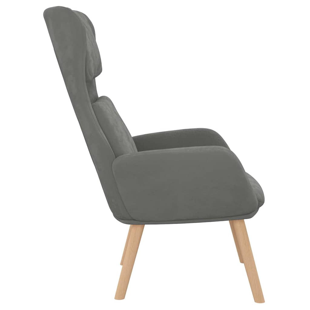 vidaXL Fotel, ciemnoszary, obity aksamitem