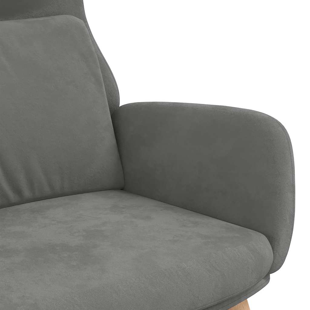vidaXL Fotel, ciemnoszary, obity aksamitem