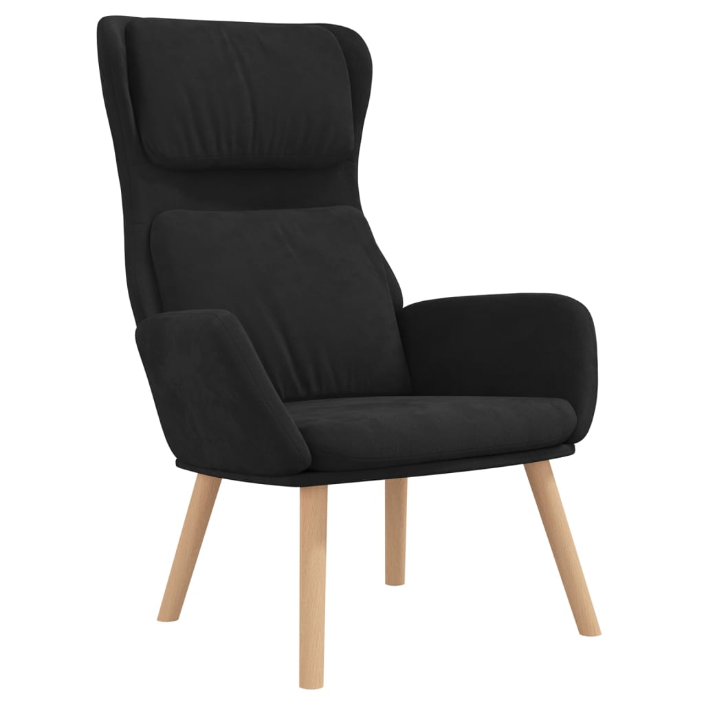 vidaXL Fotel, czarny, obity aksamitem