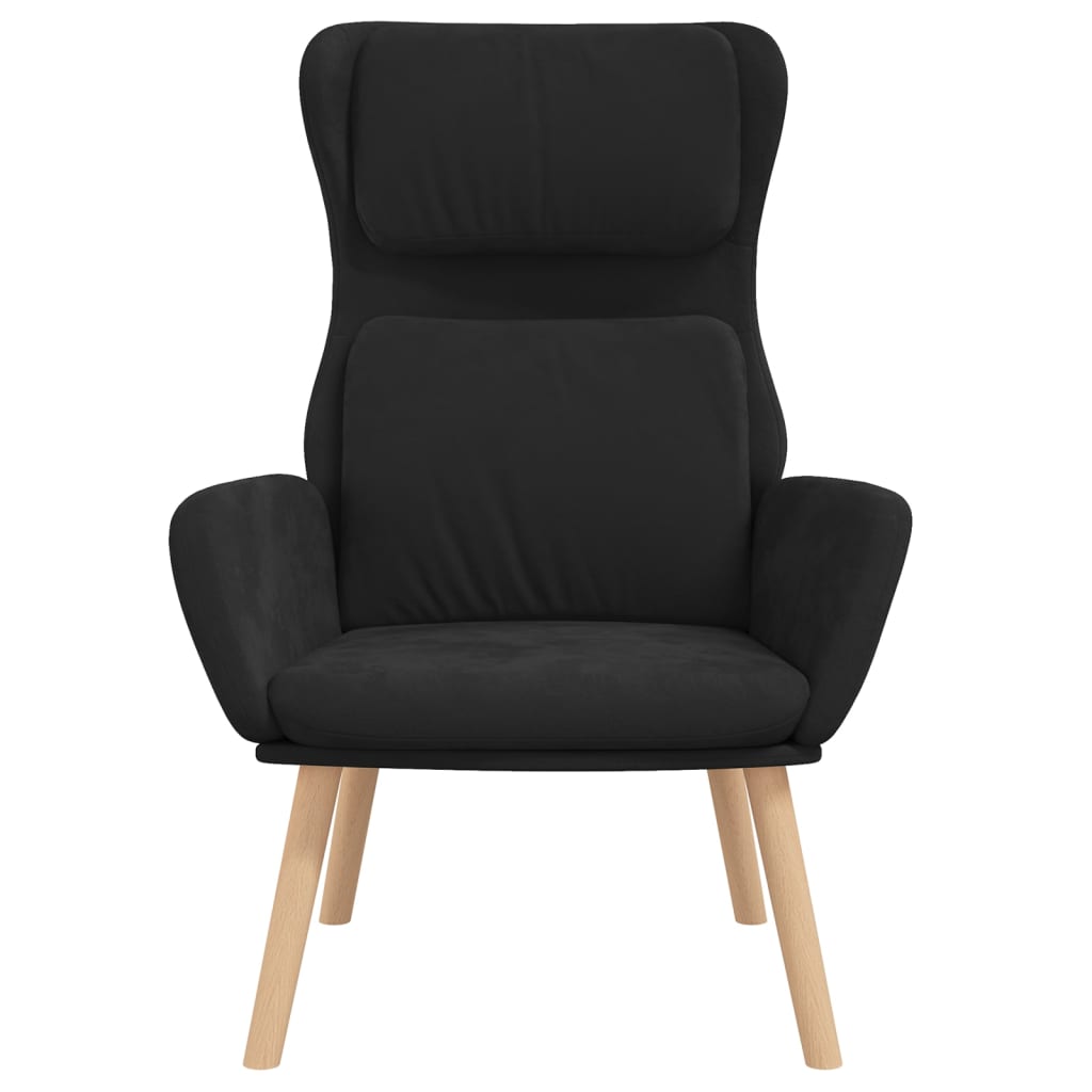 vidaXL Fotel, czarny, obity aksamitem