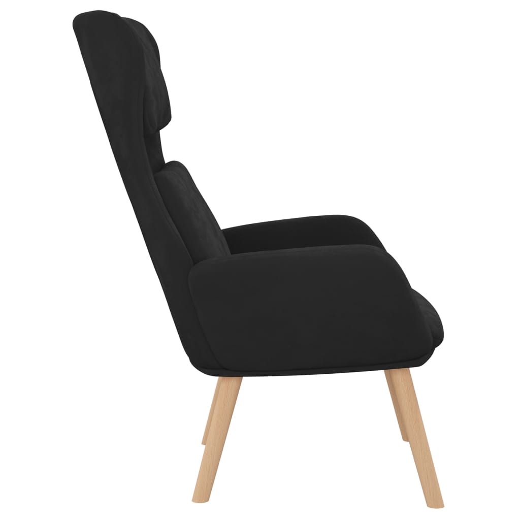 vidaXL Fotel, czarny, obity aksamitem
