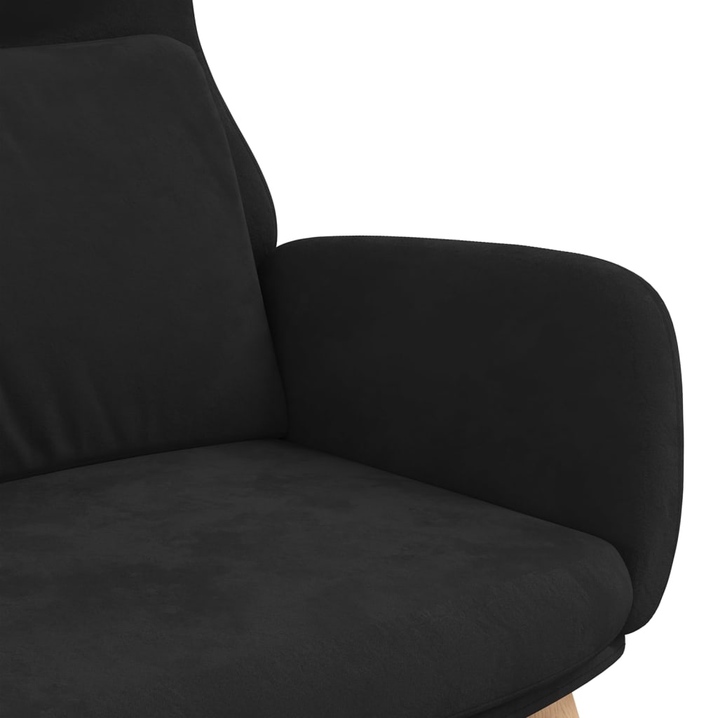 vidaXL Fotel, czarny, obity aksamitem
