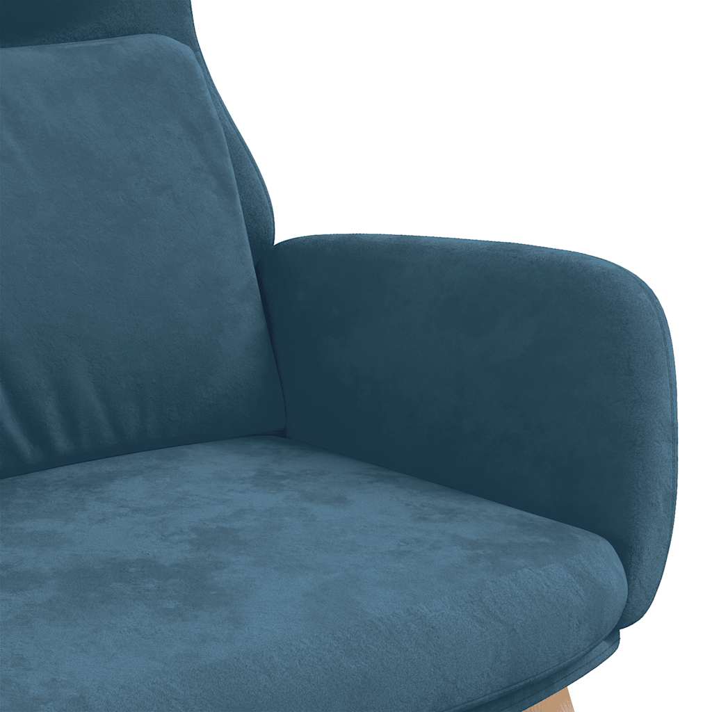 vidaXL Fotel, niebieski, obity aksamitem