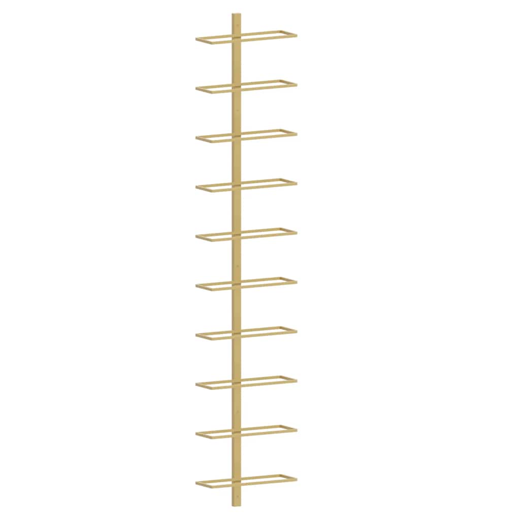 vidaXL Uchwyty ścienne na 10 butelek wina, 2 szt., złote, metalowe