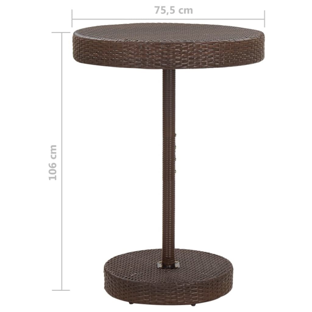 vidaXL 5-cz. zestaw mebli barowych, z poduszkami, rattan PE, brązowy