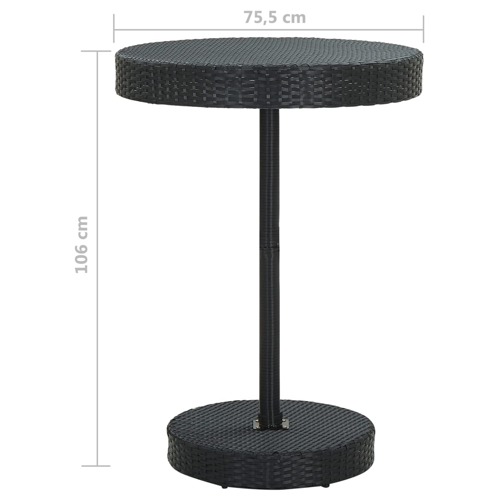 vidaXL 5-cz. zestaw mebli barowych z poduszkami, rattan PE, czarny