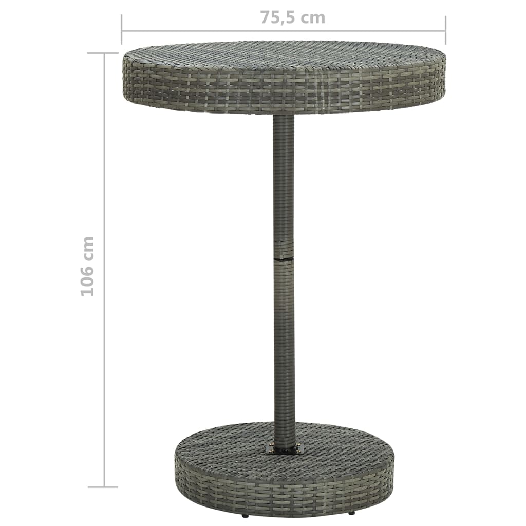 vidaXL 5-cz. zestaw mebli barowych z poduszkami, rattan PE, szary