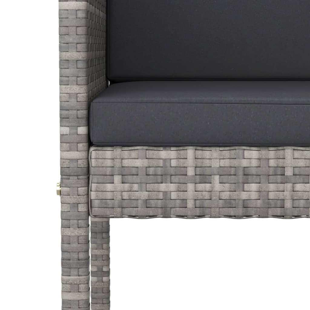 vidaXL 5-cz. zestaw mebli barowych z poduszkami, rattan PE, szary