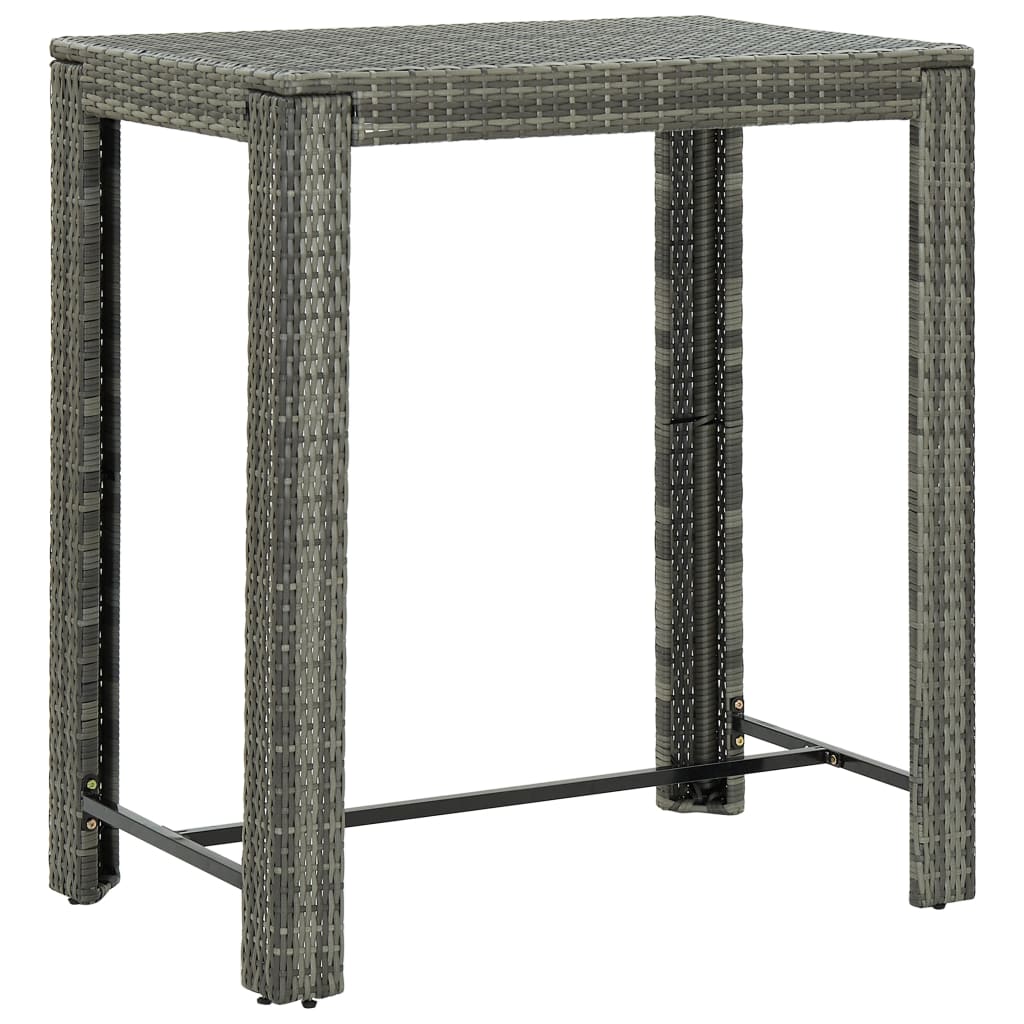 vidaXL 5-cz. zestaw mebli barowych z poduszkami, rattan PE, szary