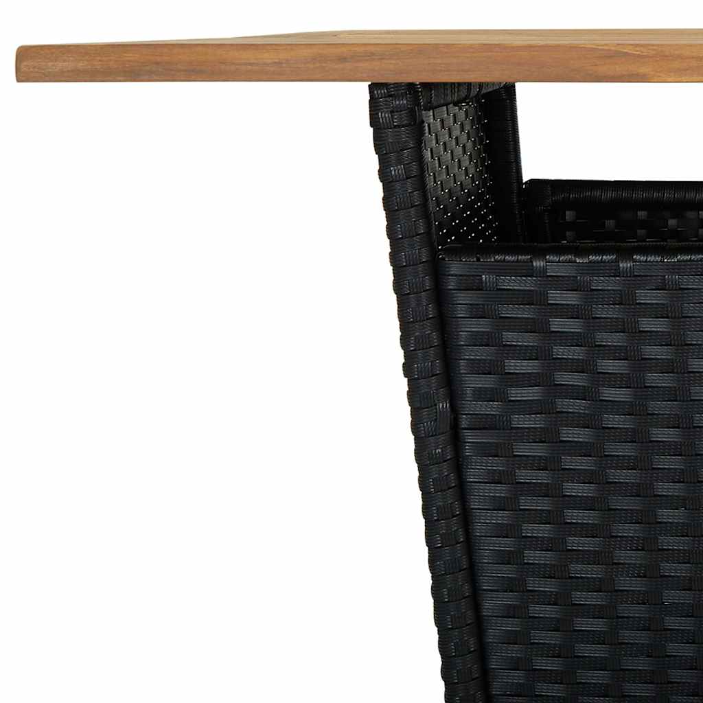 vidaXL 5-cz. zestaw mebli barowych z poduszkami, rattan PE, czarny