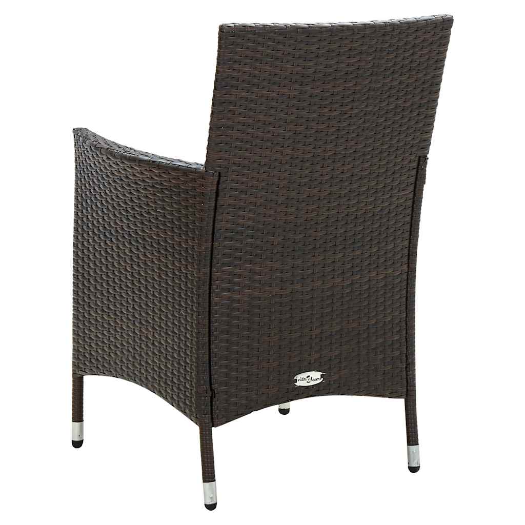 vidaXL 5-cz. zestaw mebli ogrodowych z poduszkami, rattan PE, brązowy