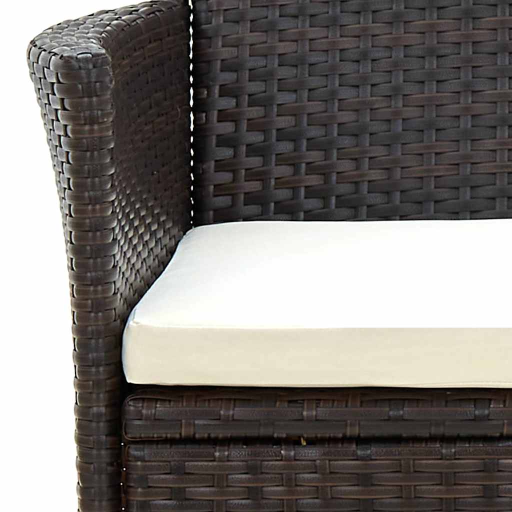 vidaXL 5-cz. zestaw mebli ogrodowych z poduszkami, rattan PE, brązowy