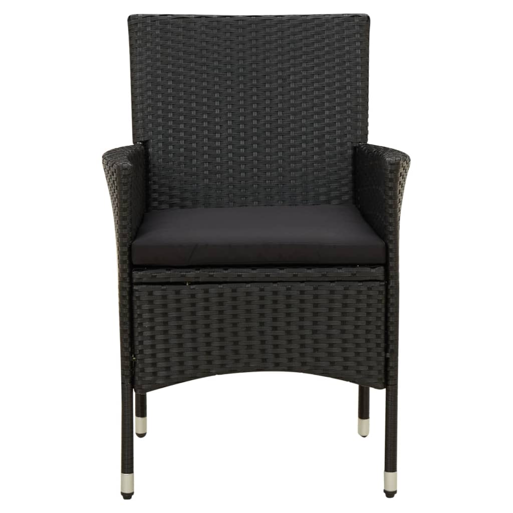 vidaXL 5-cz. zestaw mebli ogrodowych z poduszkami, rattan PE, czarny