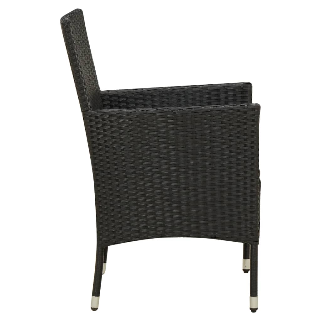 vidaXL 5-cz. zestaw mebli ogrodowych z poduszkami, rattan PE, czarny