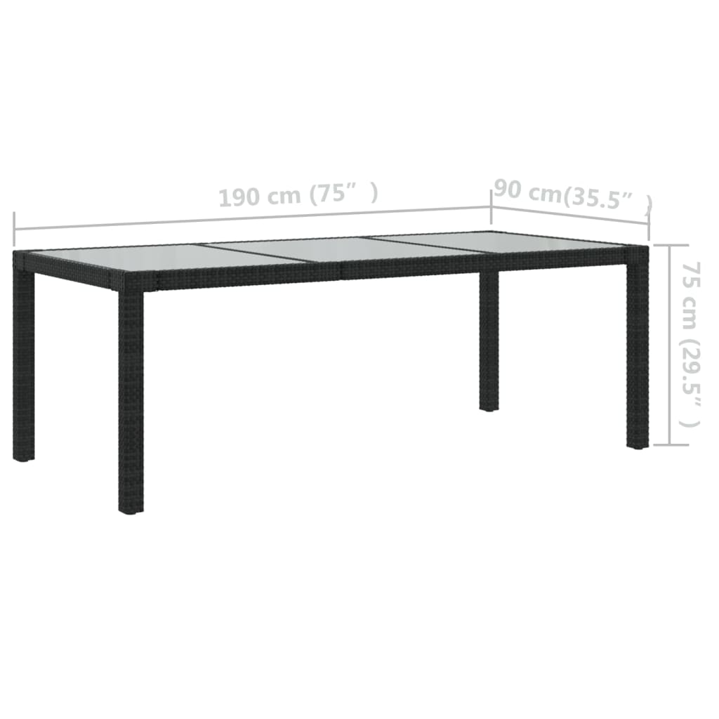 vidaXL 9-cz. zestaw mebli ogrodowych z poduszkami, rattan PE, czarny