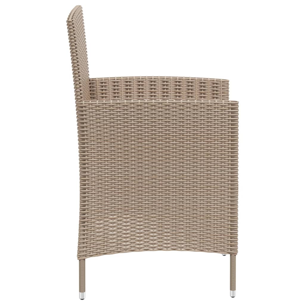 vidaXL 3-cz. zestaw mebli ogrodowych z poduszkami, rattan PE, beżowy
