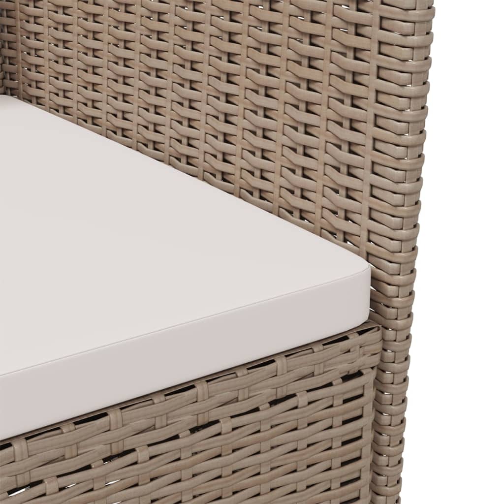 vidaXL 3-cz. zestaw mebli ogrodowych z poduszkami, rattan PE, beżowy