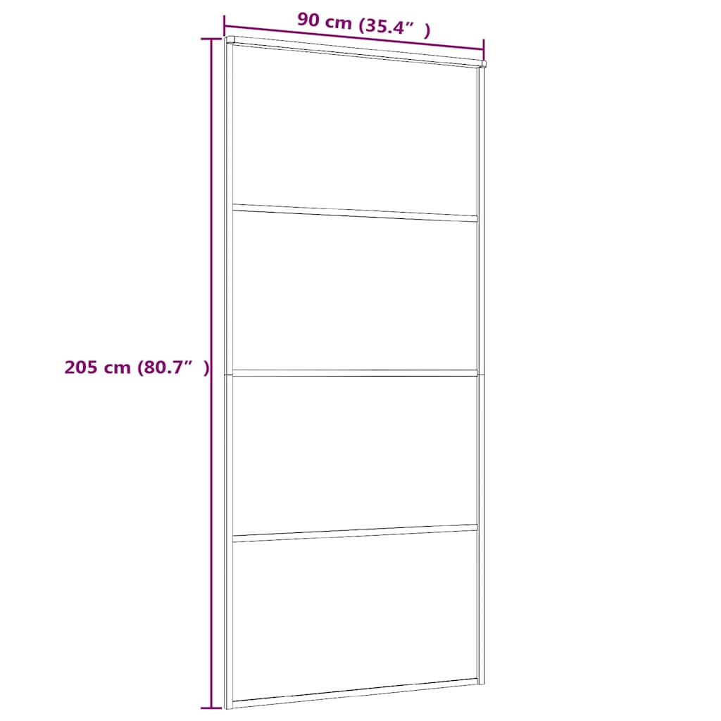 vidaXL Drzwi przesuwne, szkło ESG i aluminium, 90x205 cm, białe