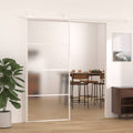 vidaXL Drzwi przesuwne, szkło ESG i aluminium, 90x205 cm, białe