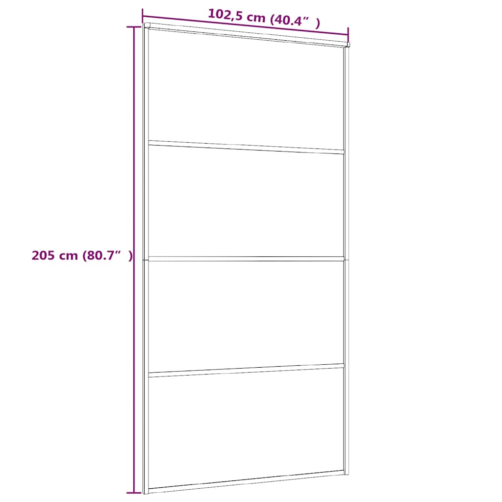 vidaXL Drzwi przesuwne, szkło ESG i aluminium, 102,5x205 cm, białe