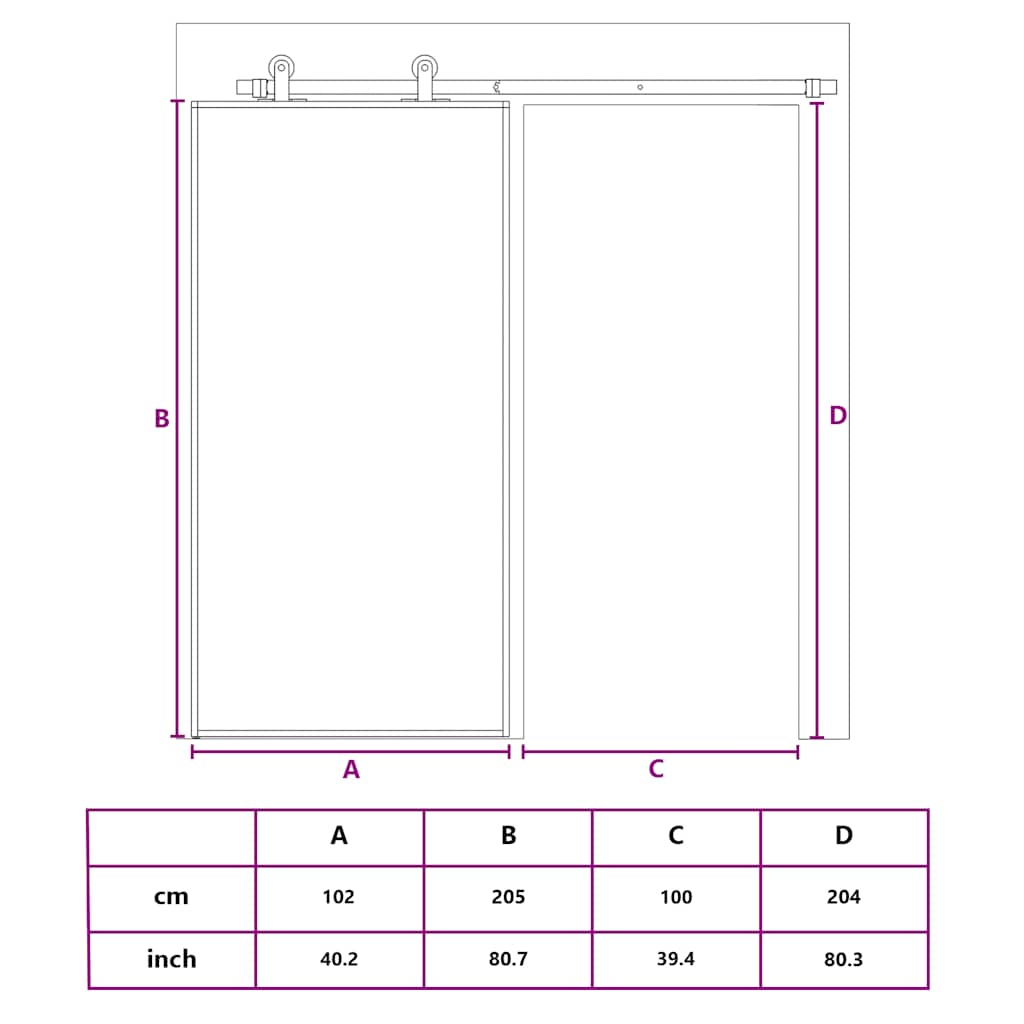 vidaXL Drzwi przesuwne, szkło ESG i aluminium, 102,5x205 cm, białe