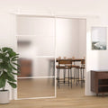 vidaXL Drzwi przesuwne, szkło ESG i aluminium, 102,5x205 cm, biały