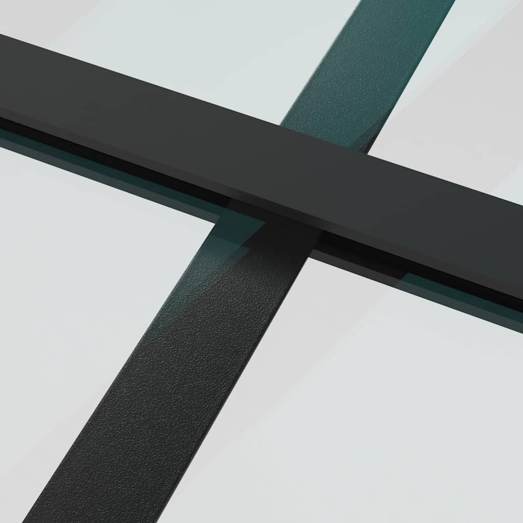vidaXL Drzwi przesuwne, czarne, 102,5x205 cm, szkło ESG i aluminium