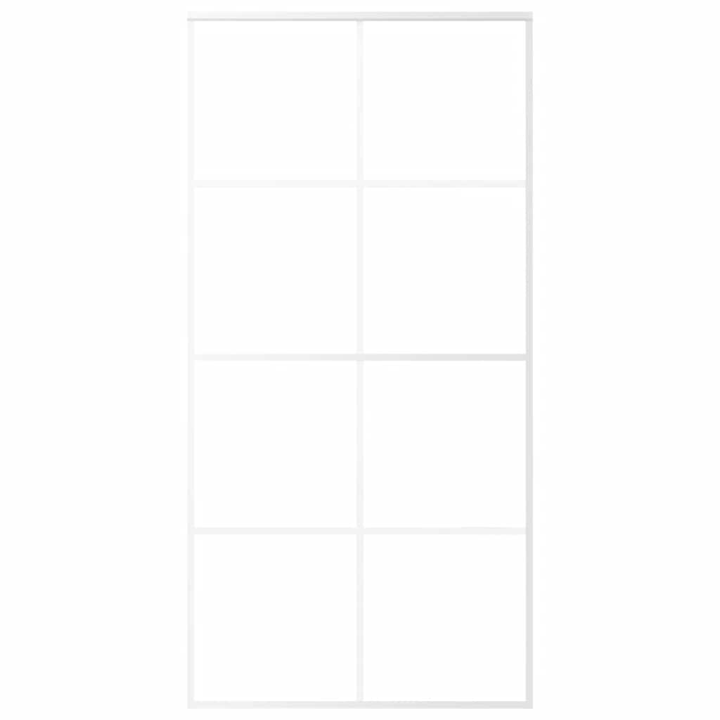 vidaXL Drzwi przesuwne, szkło ESG i aluminium, 102,5x205 cm, białe