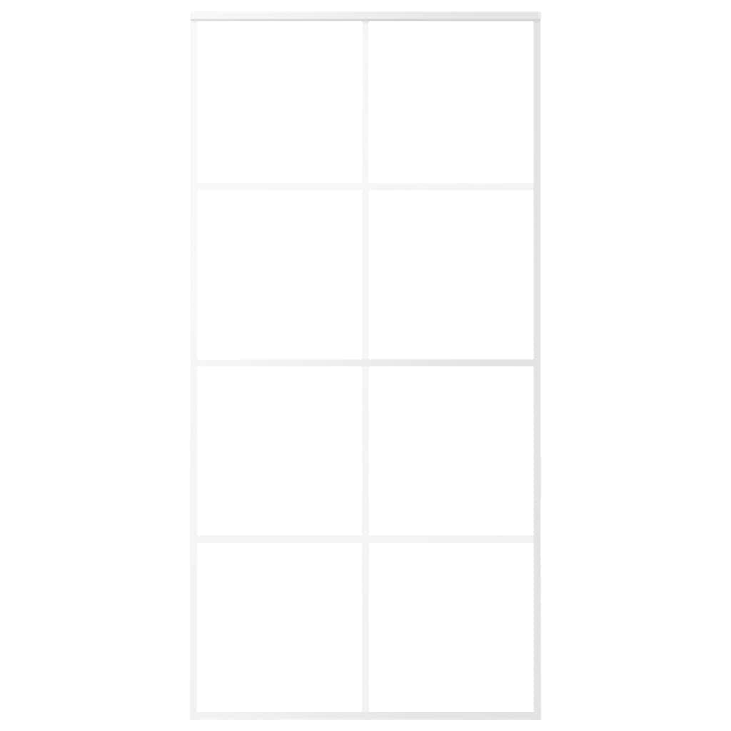 vidaXL Drzwi przesuwne, szkło ESG i aluminium, 102,5x205 cm, biały