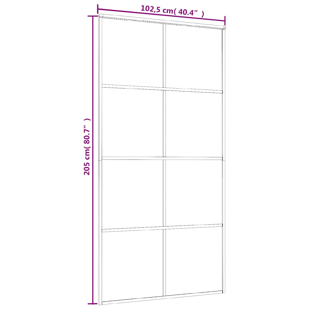 vidaXL Drzwi przesuwne, szkło ESG i aluminium, 102,5x205 cm, biały