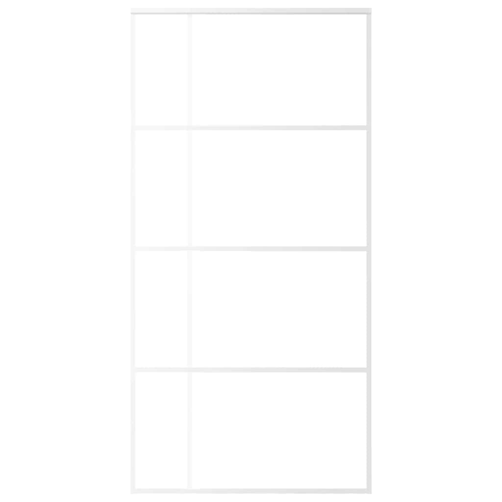 vidaXL Drzwi przesuwne, szkło ESG i aluminium, 102,5x205 cm, białe